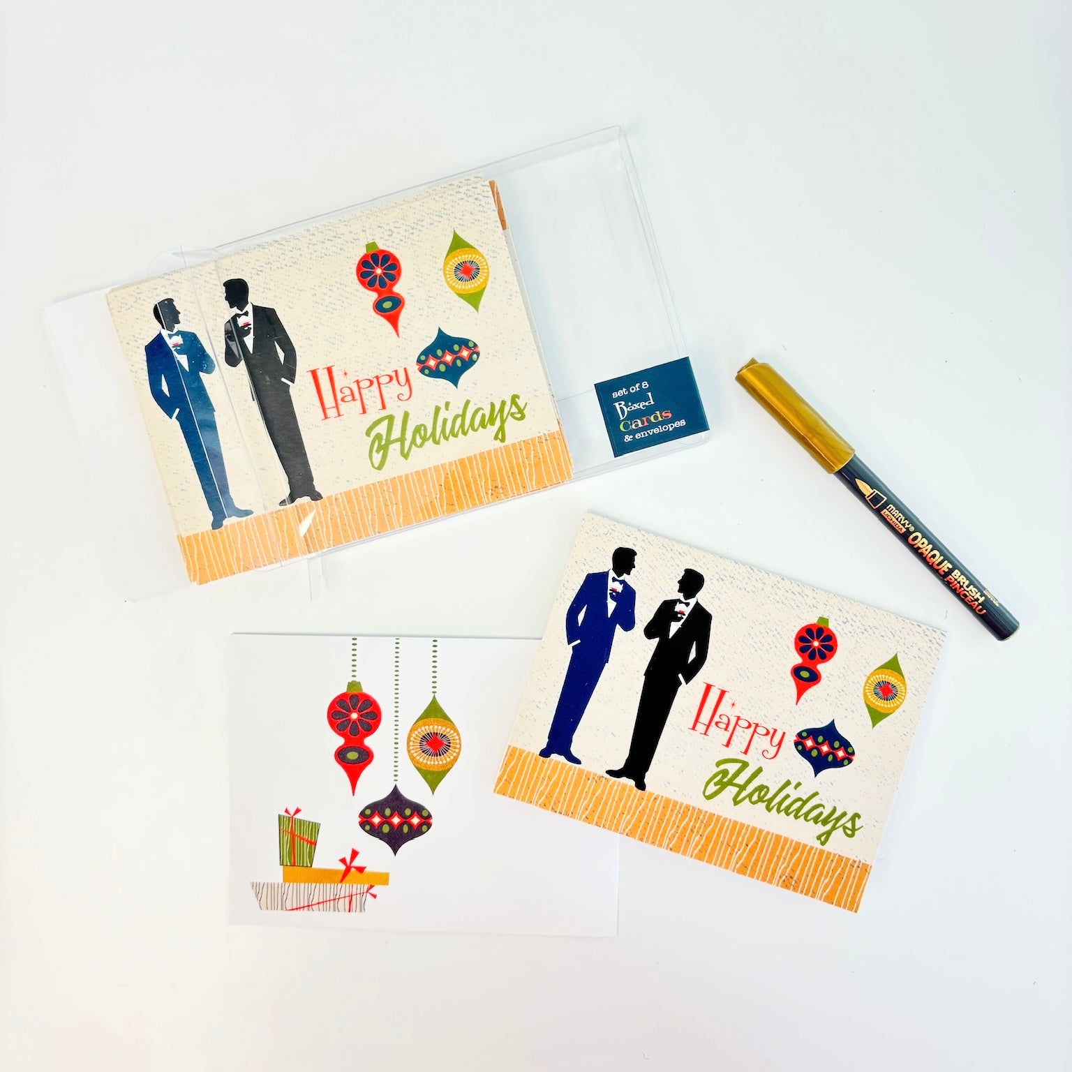 Swanky Males Mid Century Retro Greeting Card Set