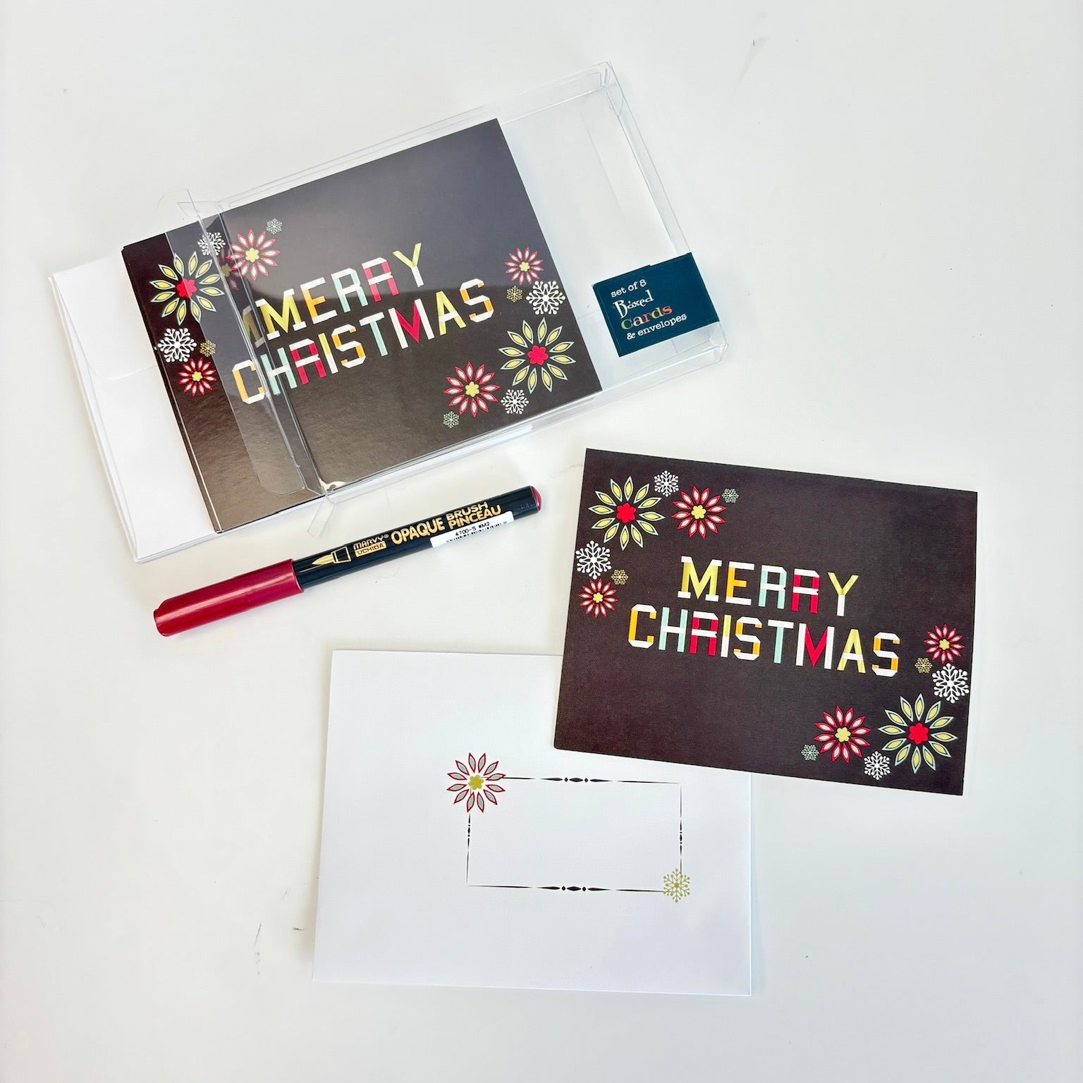 Merry Christmas Greeting Card Set