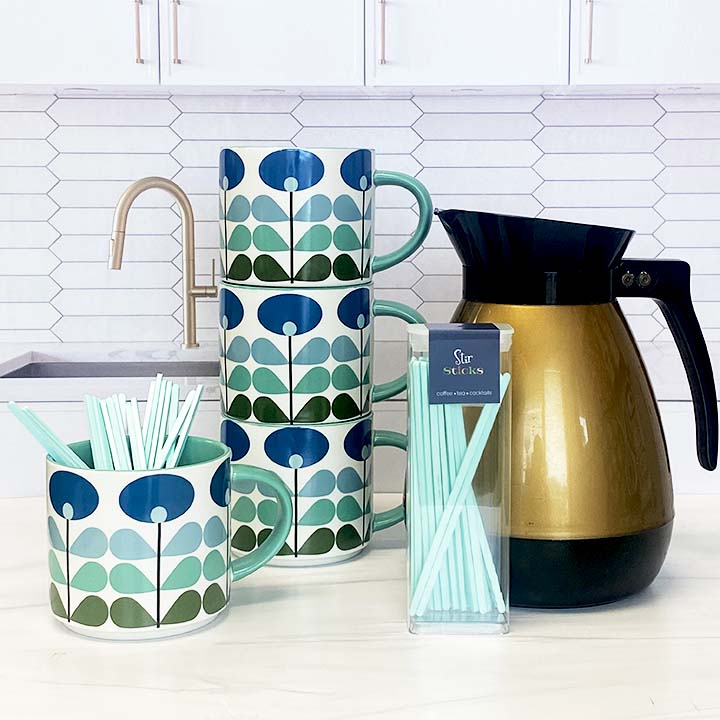 Aqua Blue Acrylic Beverage Stir Stick Coffee Stirrer