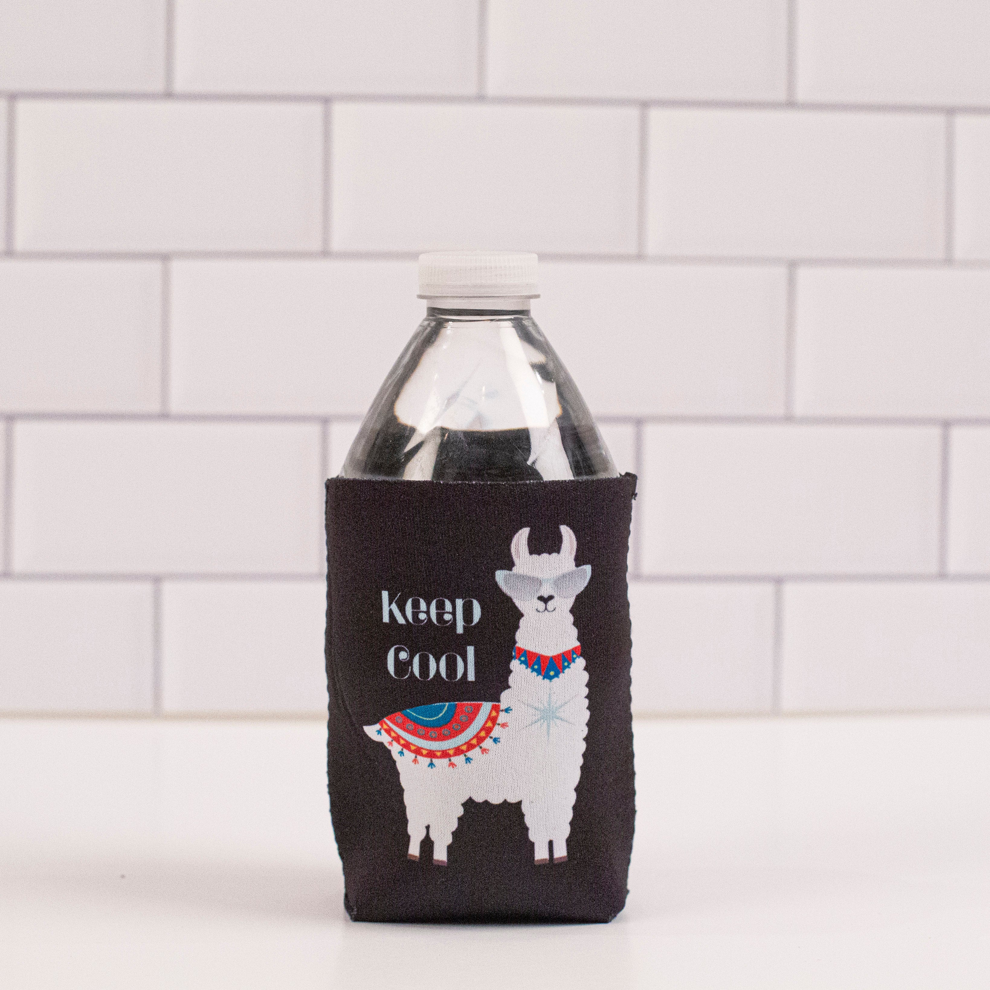 Keep your drinks cool and your sense of humor intact with our Keep Cool Koozie Koolie! Featuring a fun "keep cool" play on words and a colorful llama with shades, this koozie will keep your drinks cool while bringing a smile to your face. Perfect for any outdoor gathering or just lounging by the pool.  Made in the USA Full color collapsible foam cooler Eco-Friendly Image on both sides Also available in black  Gift Ideas: Pair it with a nice pair of sunglasses, succulent or 6-pack for a special touch!