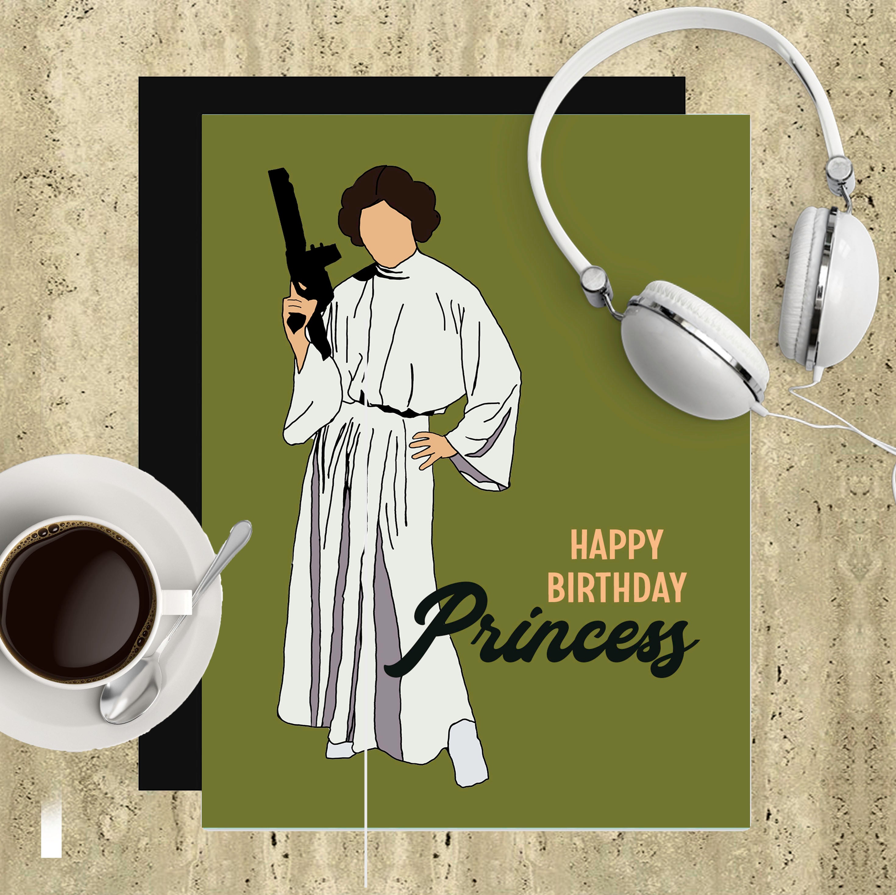 Happy Birthday Princess Leia Star Wars Greeting Card