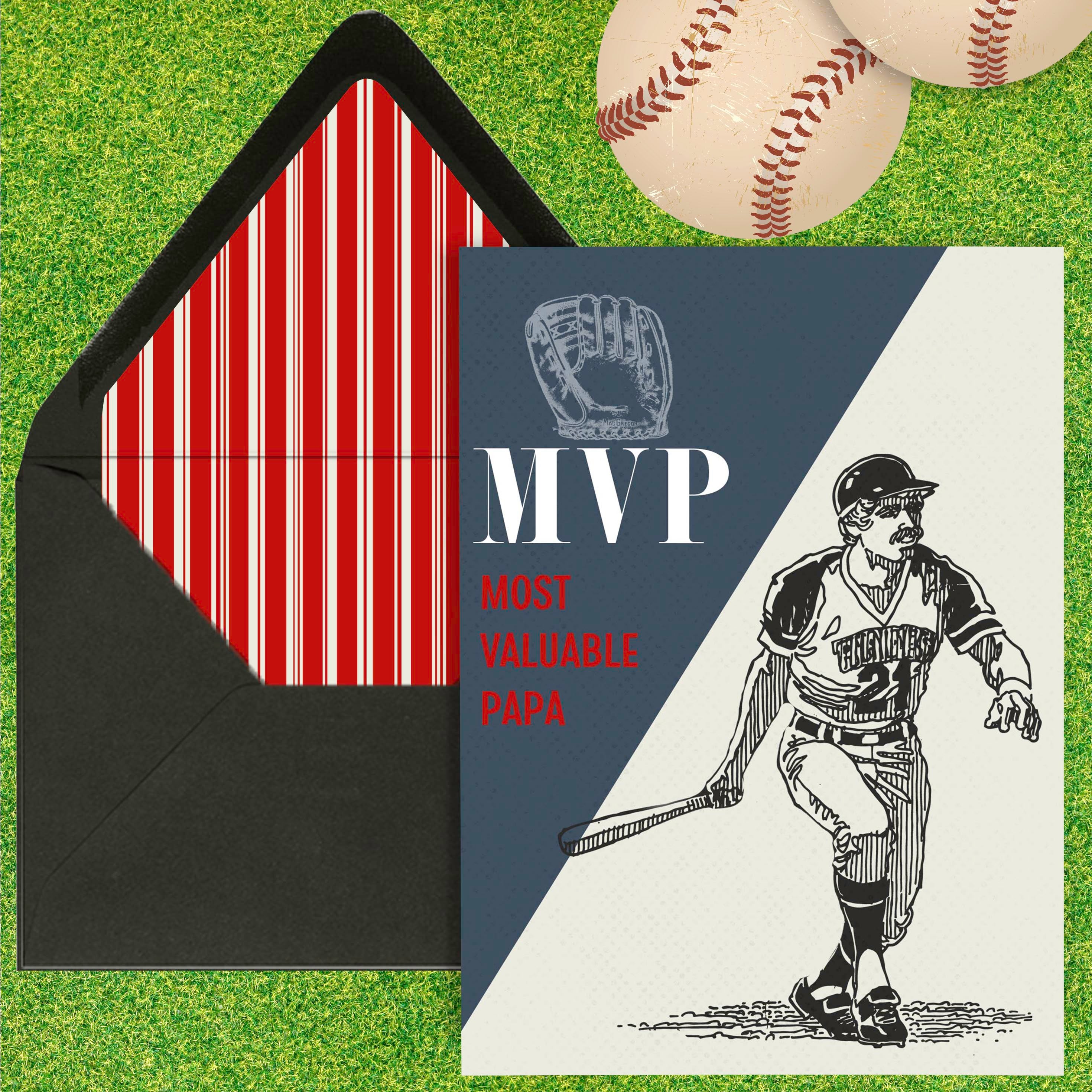 MVP Most Valuable Papa Baseball Greeting Card