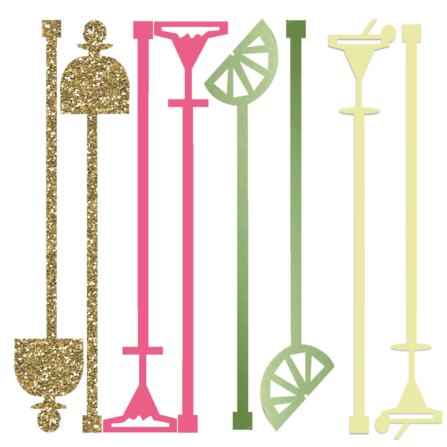 acrylic margarita tequila cinco de mayo beverage mixing swizzle sticks