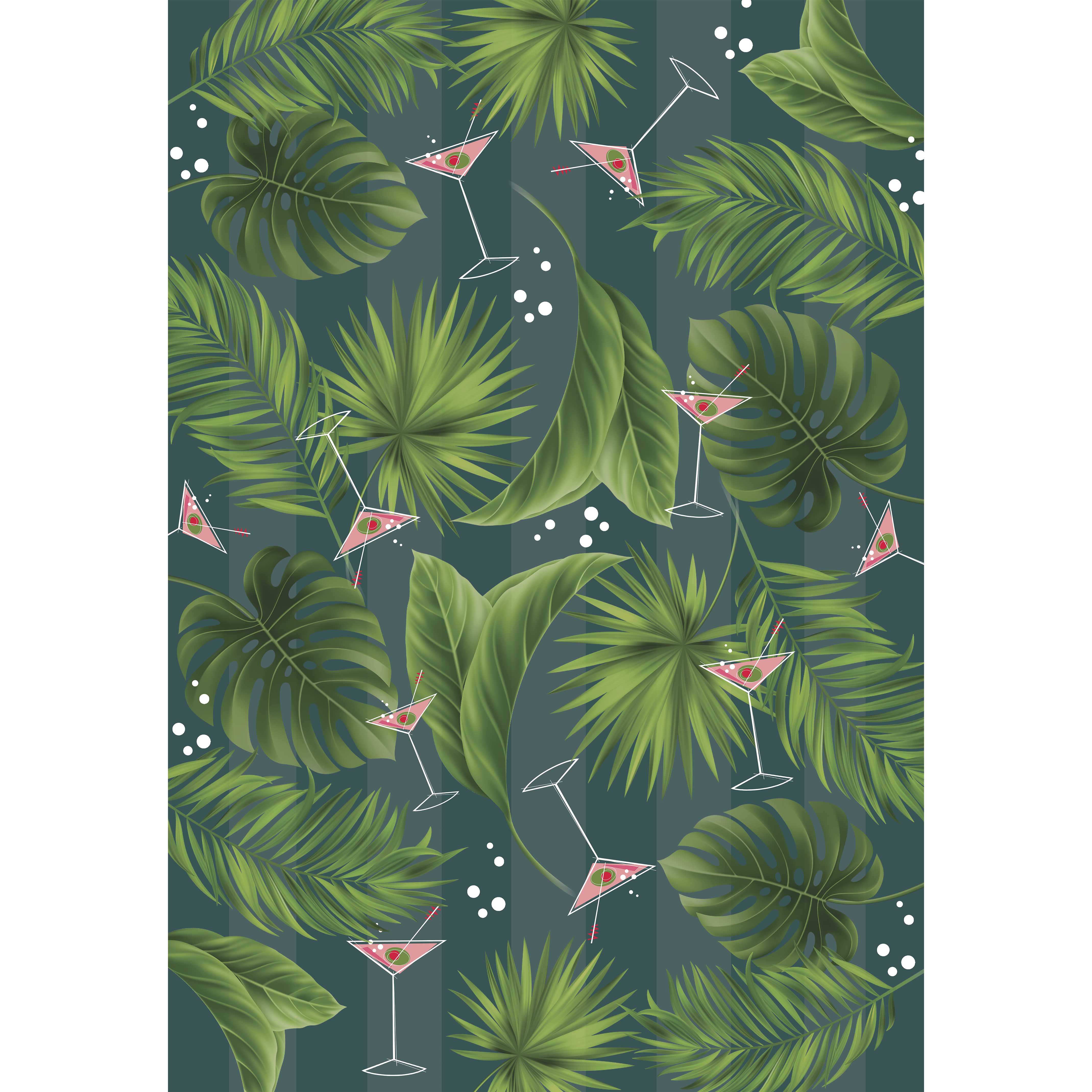 Palm and Pink Martini Double Sided Gift Wrap Craft Sheet