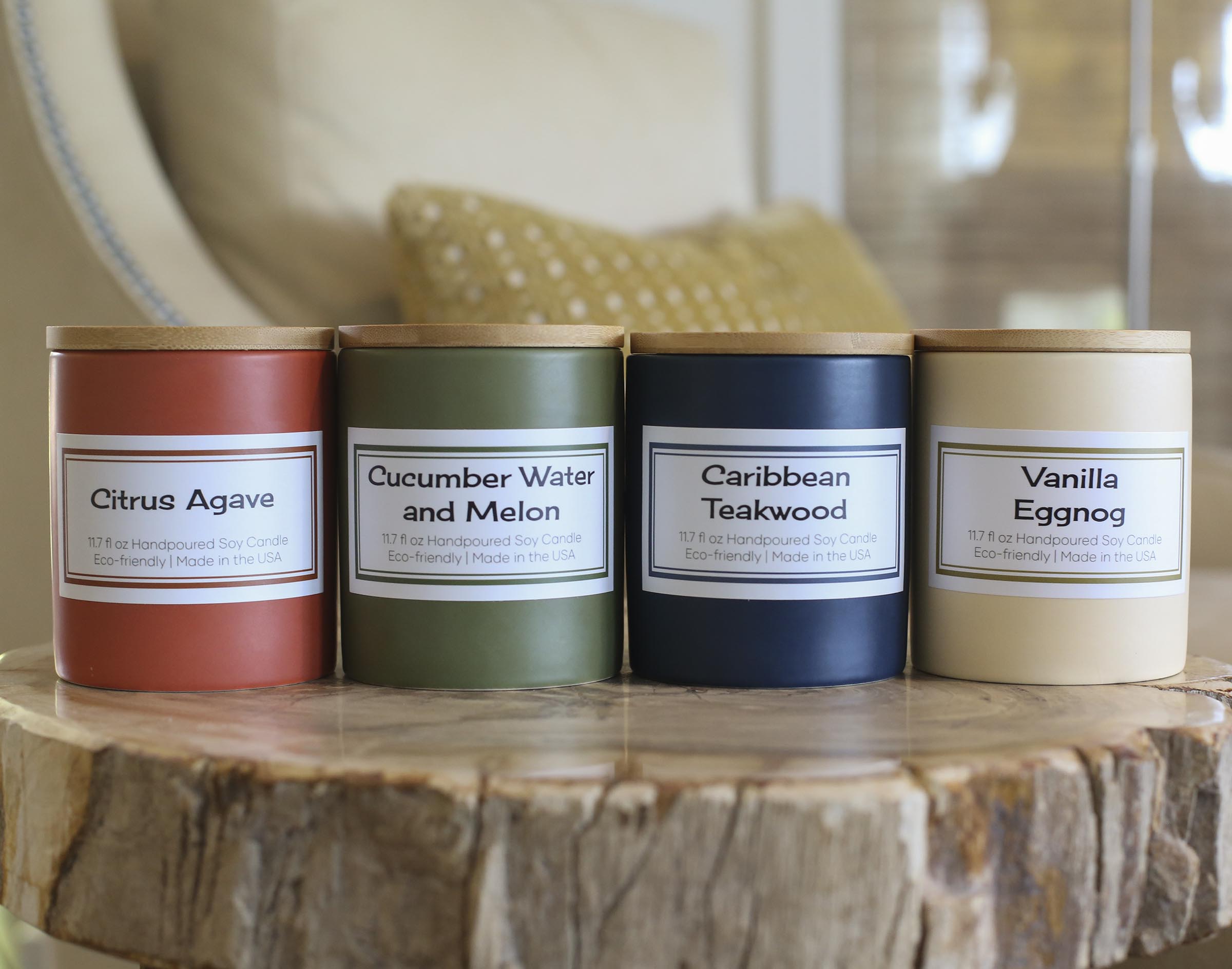 mid century modern wholesale soy candles in matte ceramic eco friendlycontainer