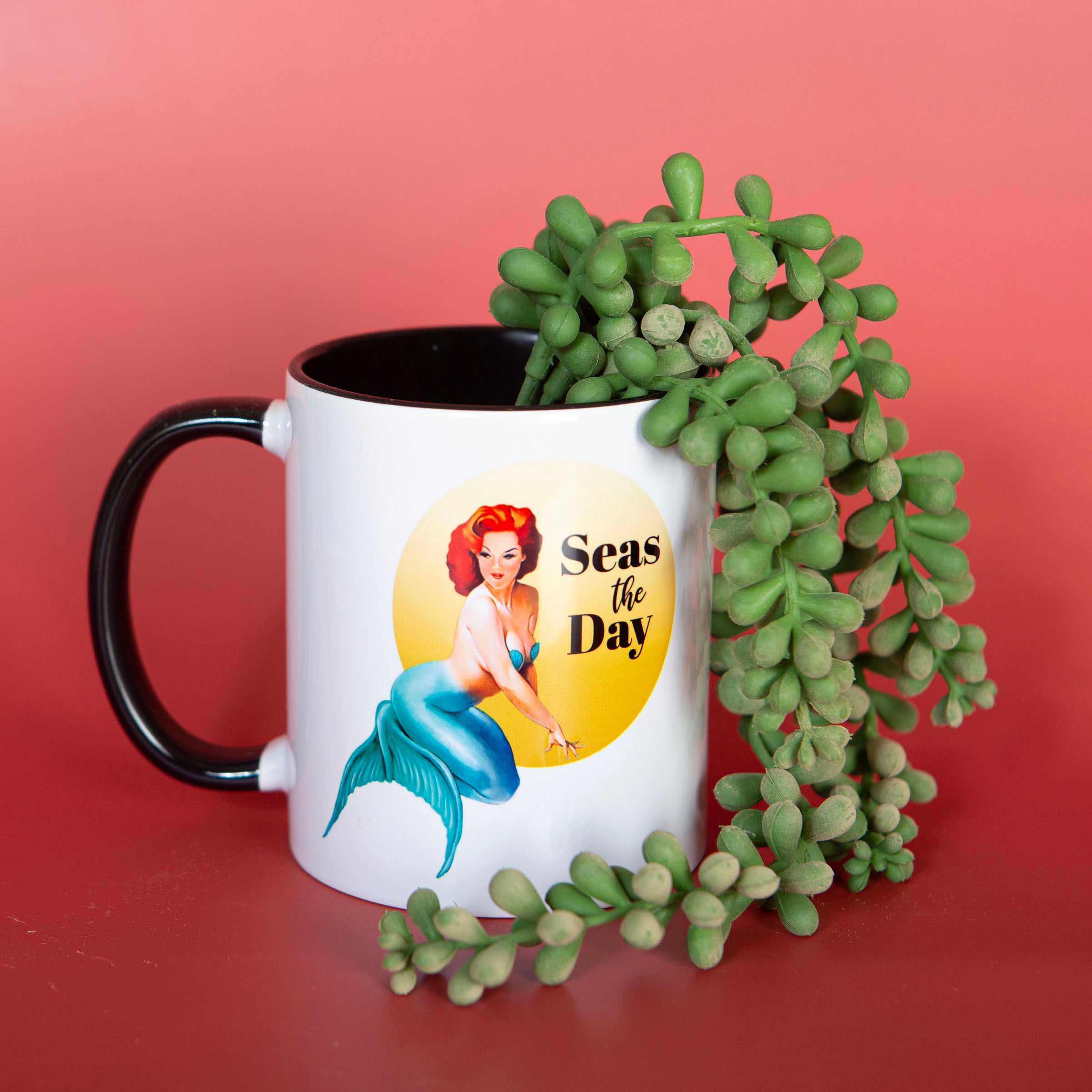 Seas The Day Vintage Mermaid Coffee Mug