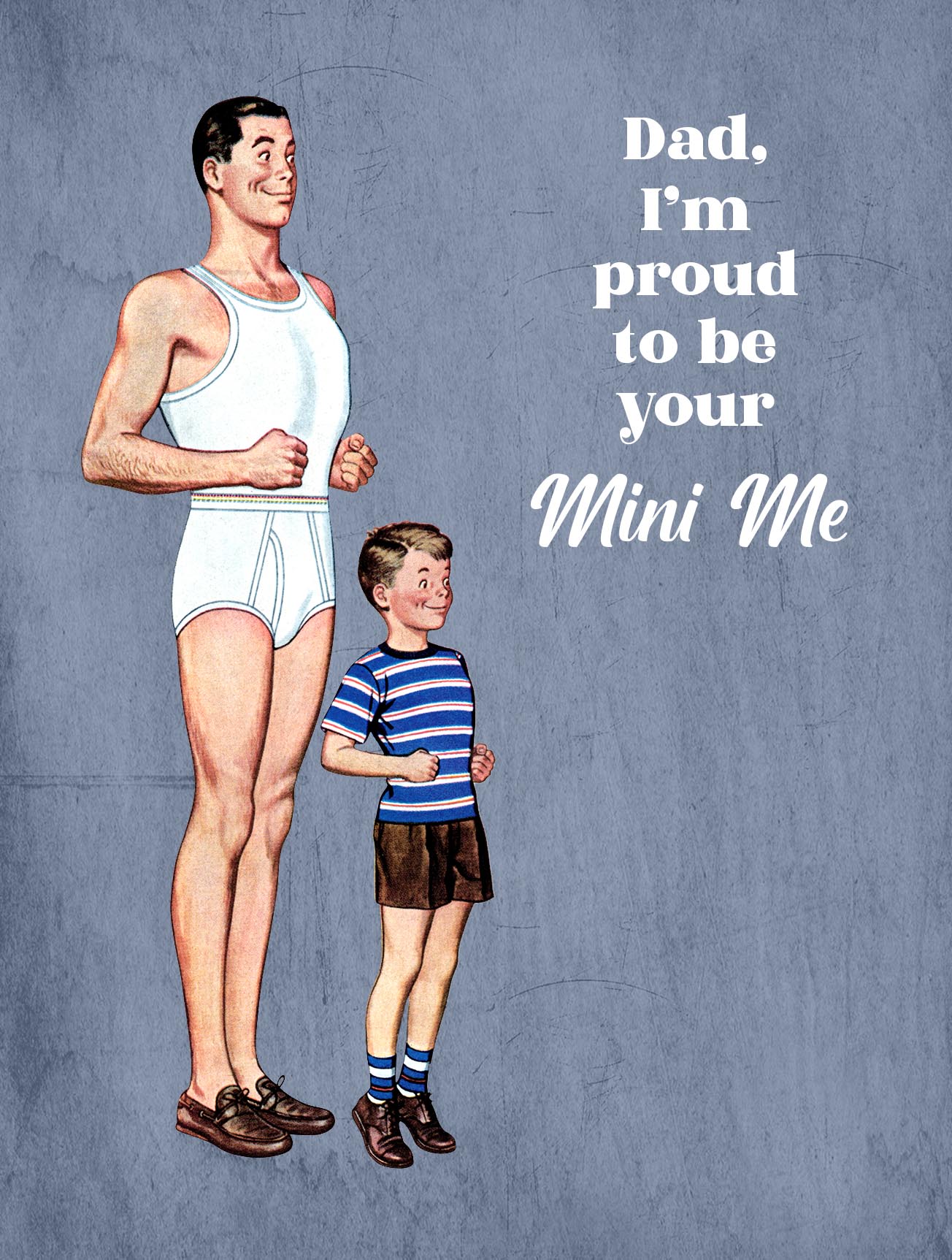 Funny Retro Dad and Son Mini Me Father's Day Greeting Card