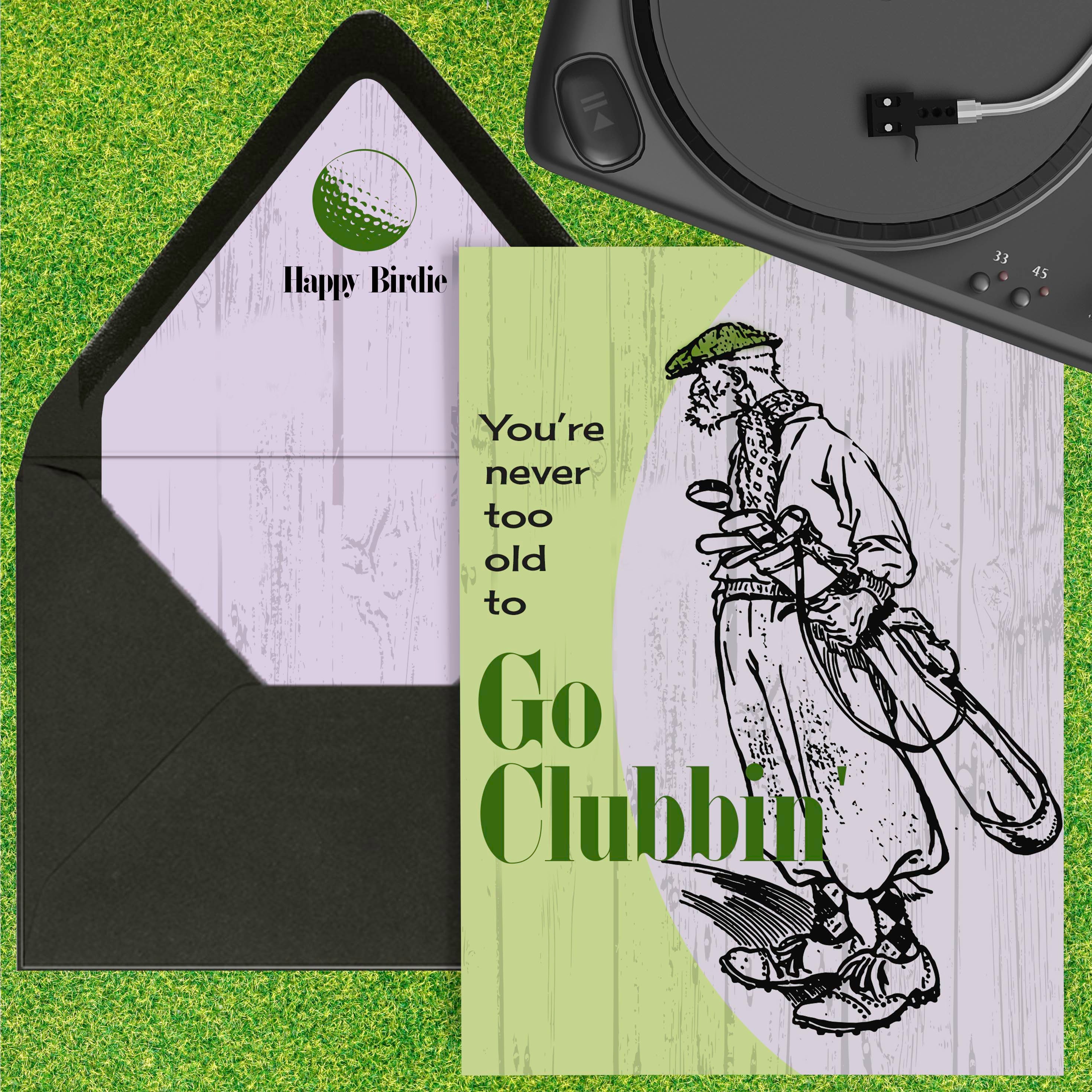 Never Too Old Vintage Golf Greeting Card