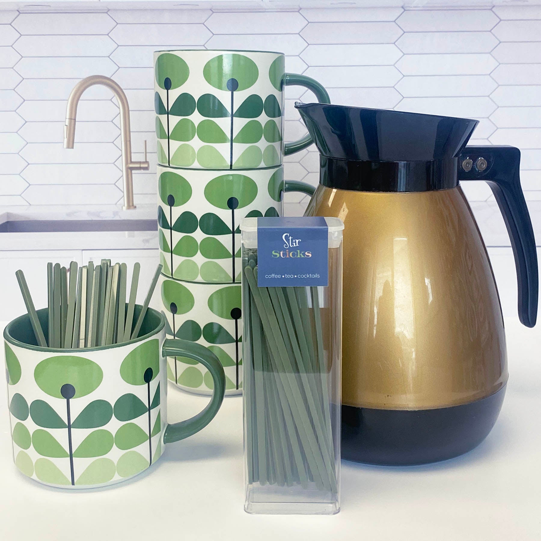 Olive Green Acrylic Beverage Stir Stick Coffee Stirrer