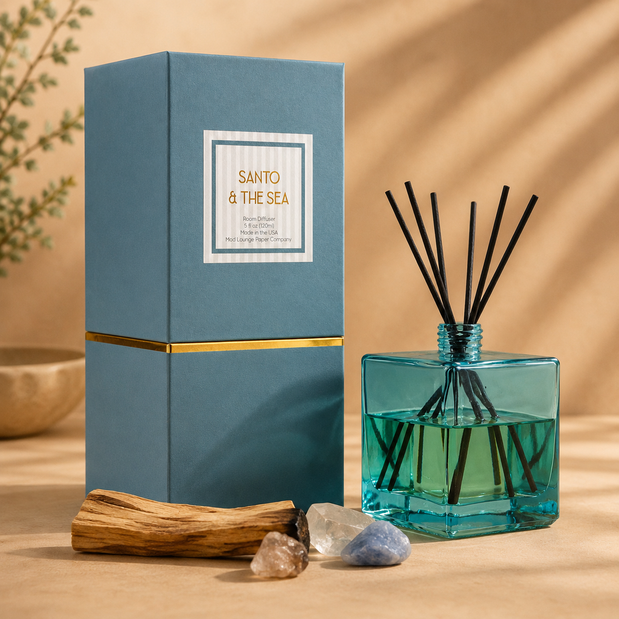 Light Blue Palo Santo & The Sea Reed Diffuser