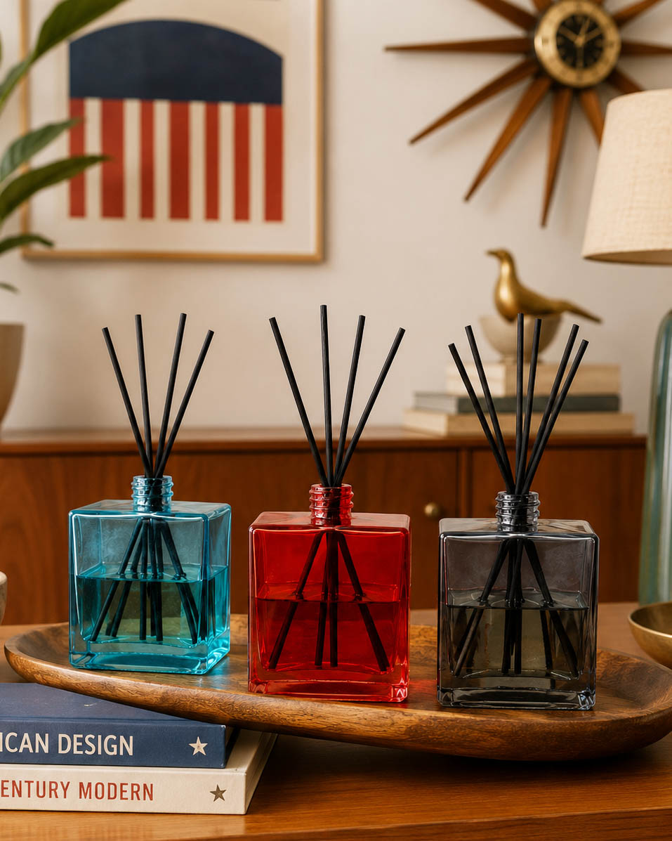 Slate Blue Caribbean Teakwood Reed Diffuser