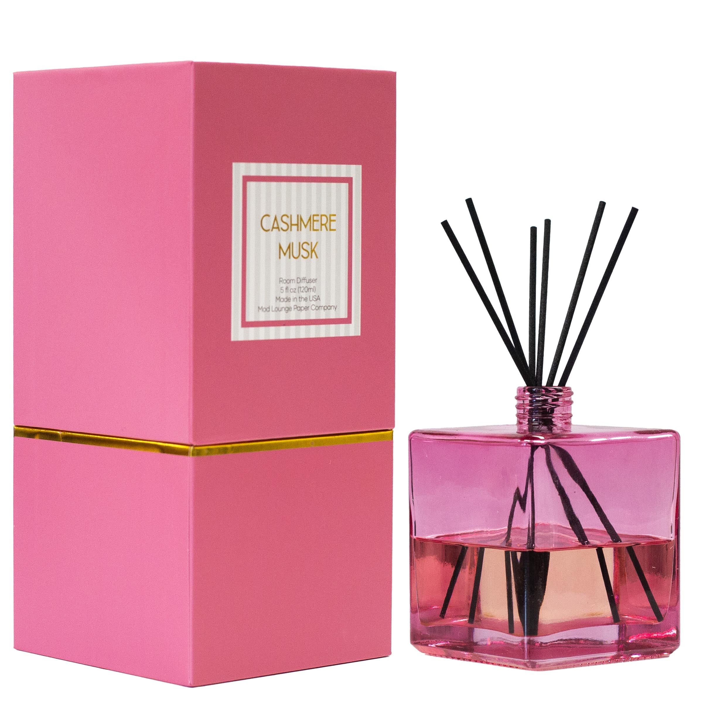 Pink and Gold Cashmere Musk Luxury Reed Diffuser