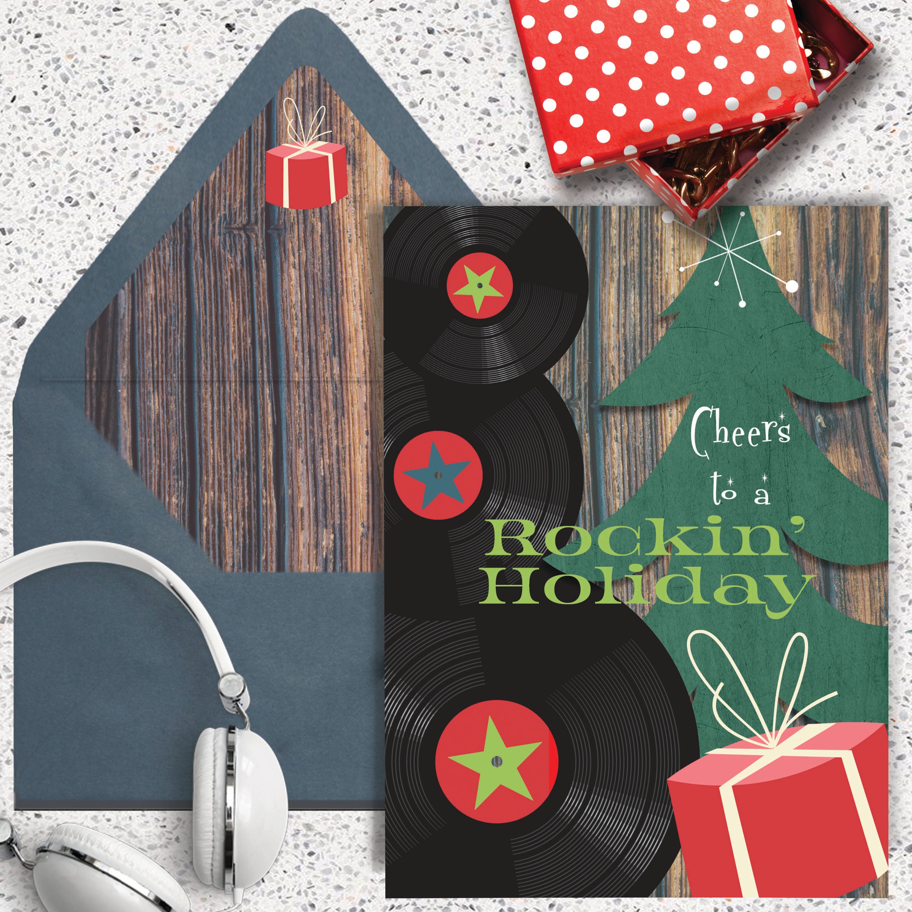 Rockin Holiday Mid century Modern Christmas Card