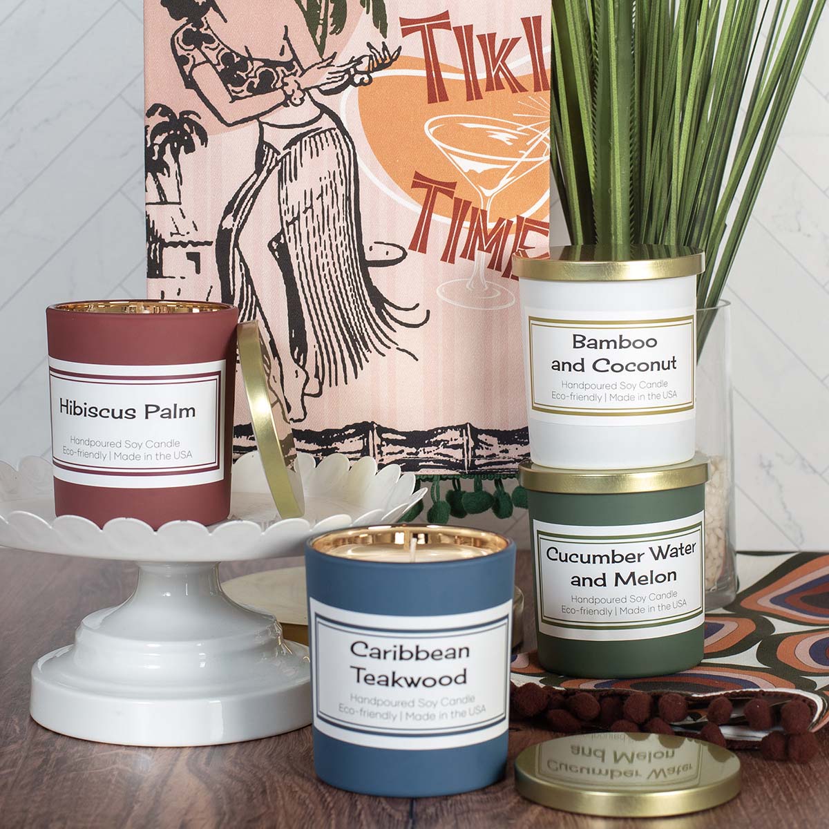 Hibiscus Palm Cranberry Matte Soy Candle