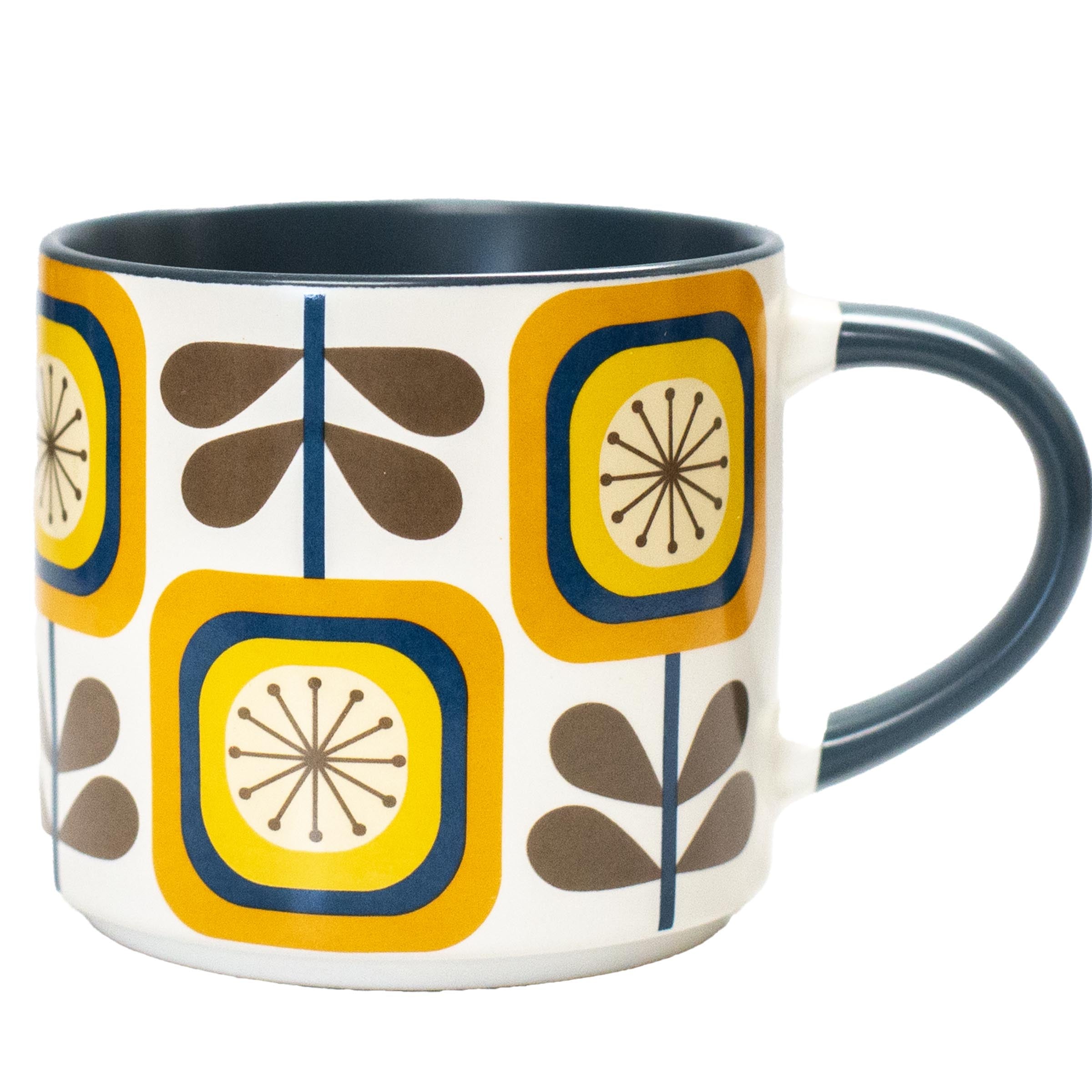 Sunflower Mid Century Modern Stackable Matte Coffee Mug