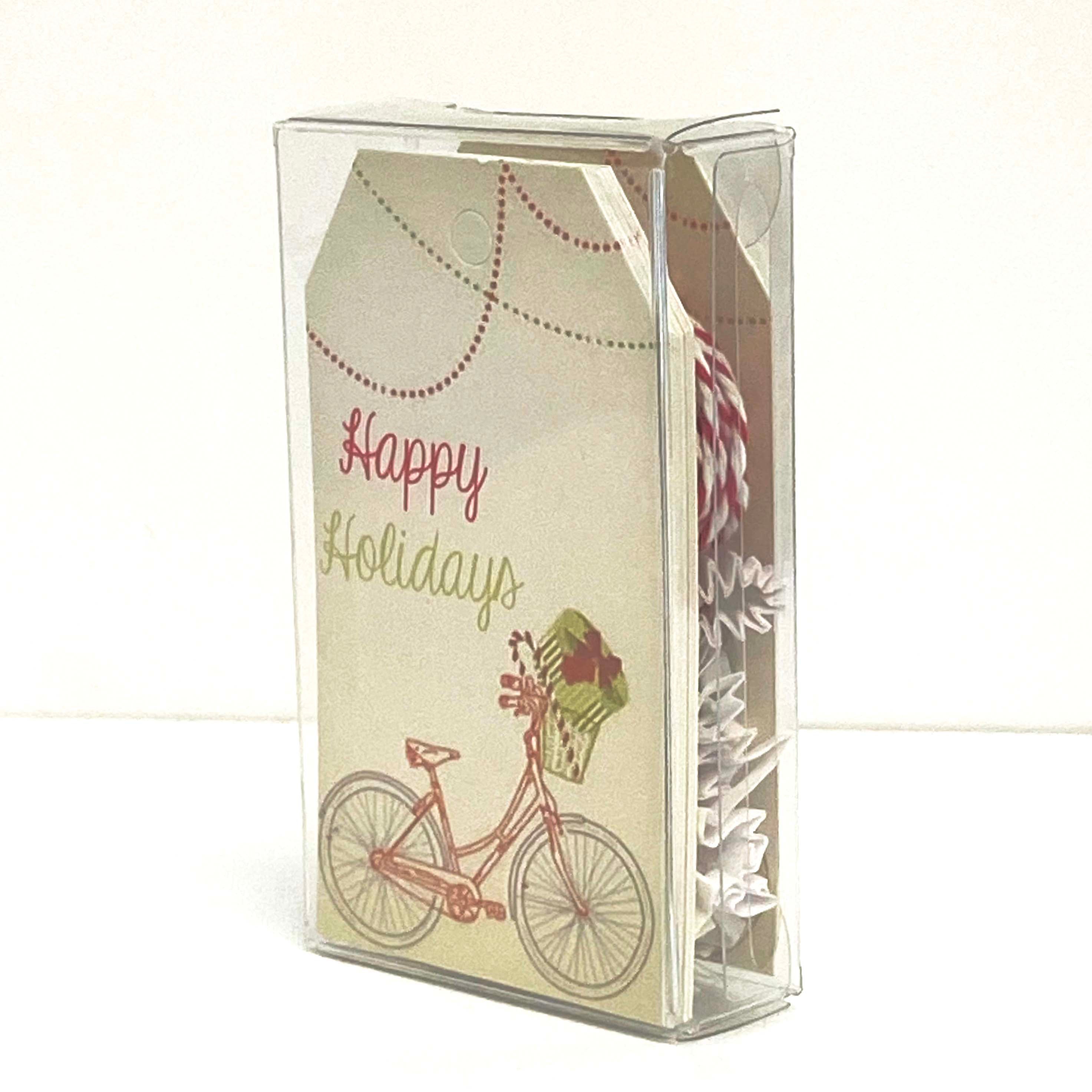 Vintage Holiday Bike Christmas Gift Tag with Twine