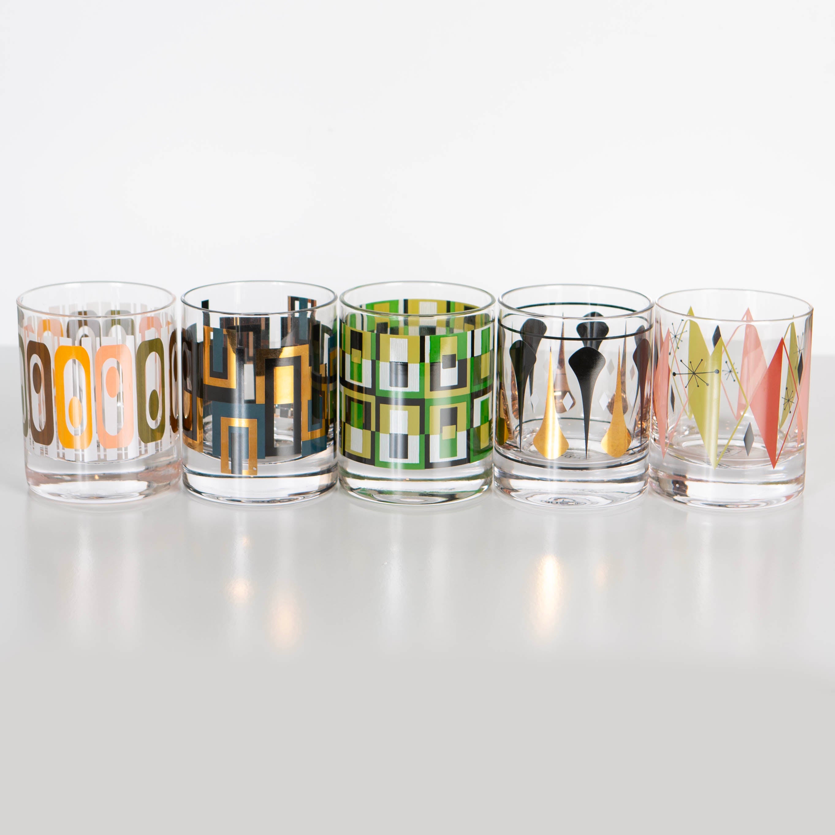 Oval Rows Tiki Vintage Inspired Whiskey Glass