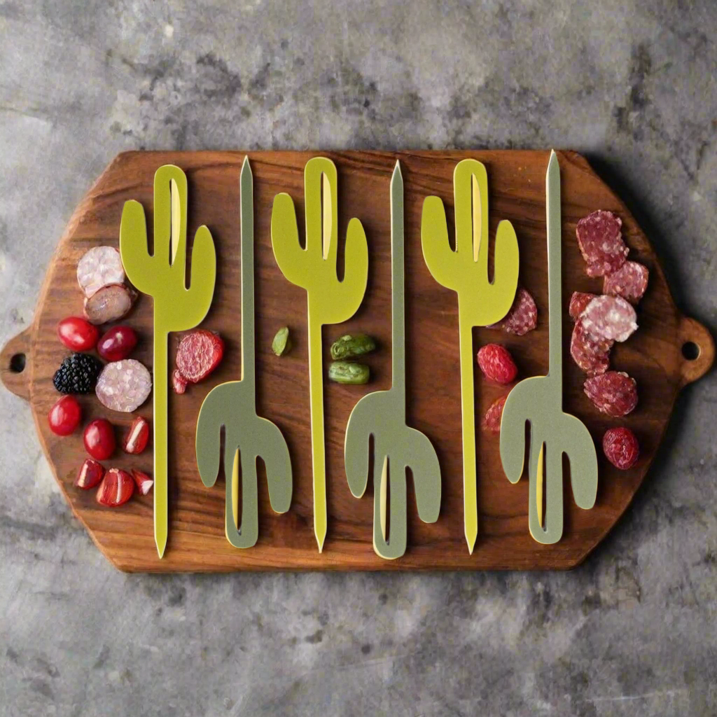 Cactus Acrylic Western Cocktail or Appetizer Mini Picks