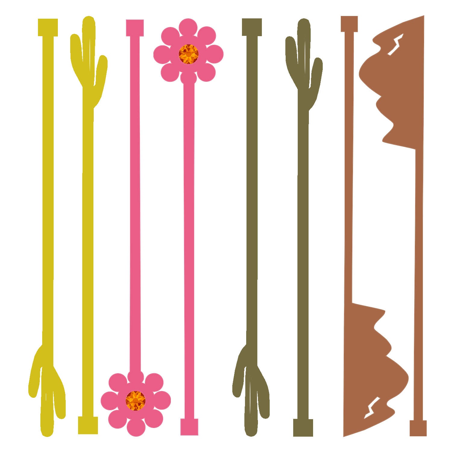 acrylic cactus beverage mixing swizzle sticks wholesale