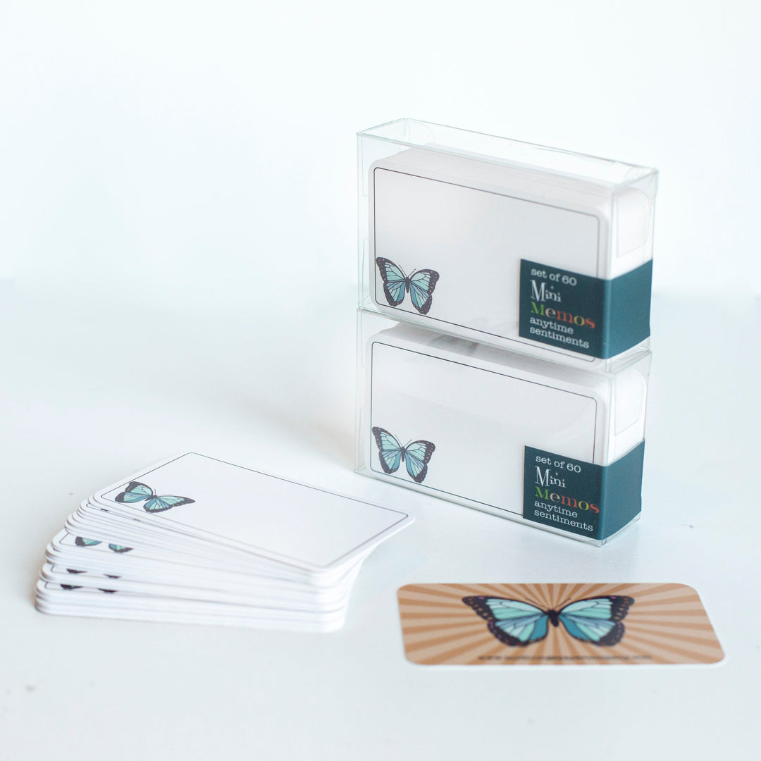 butterfly mini memo little notes boxed set of 60 anytime sentiment lunch notes