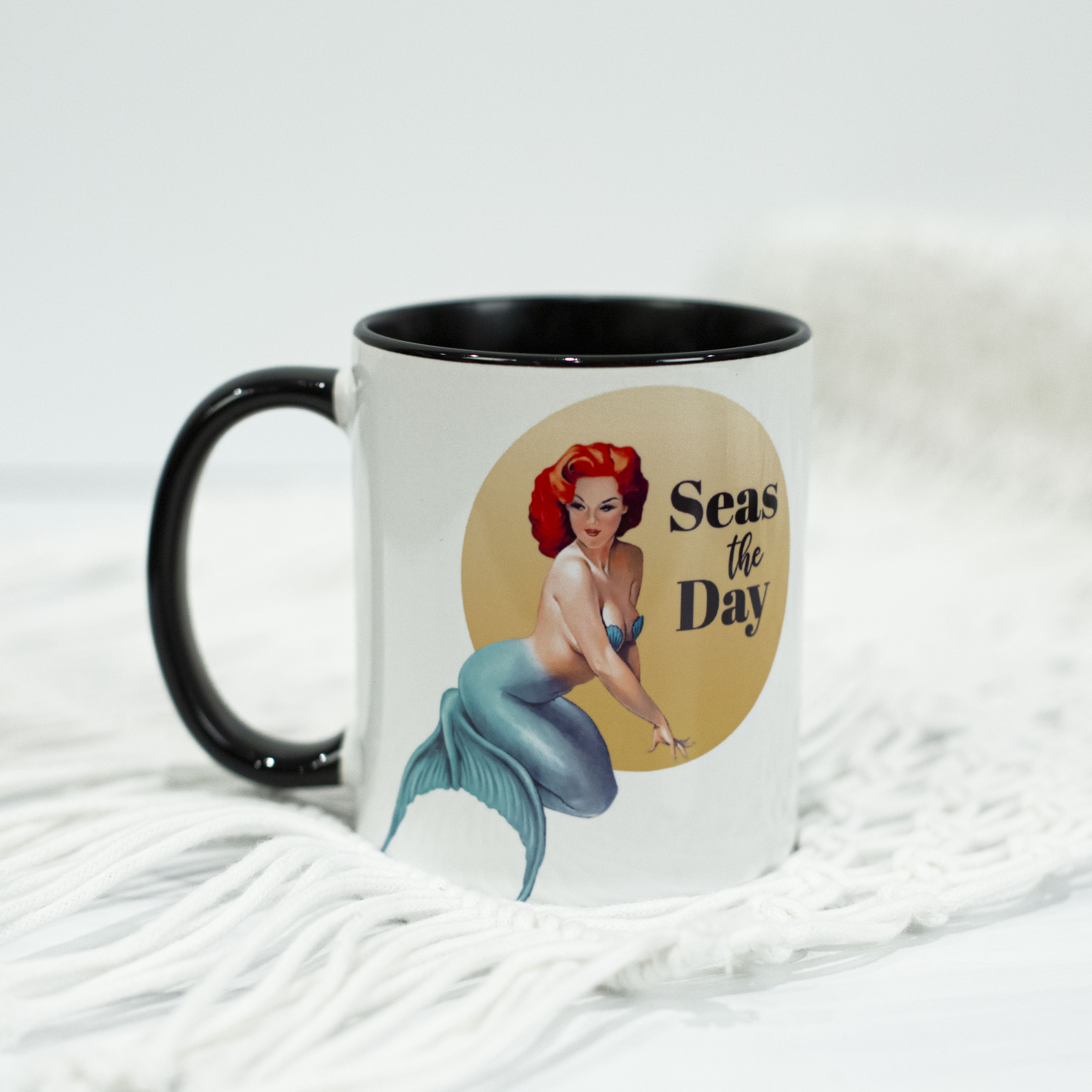 Seas The Day Mermaid Coffee Mug - ModLoungePaperCompany