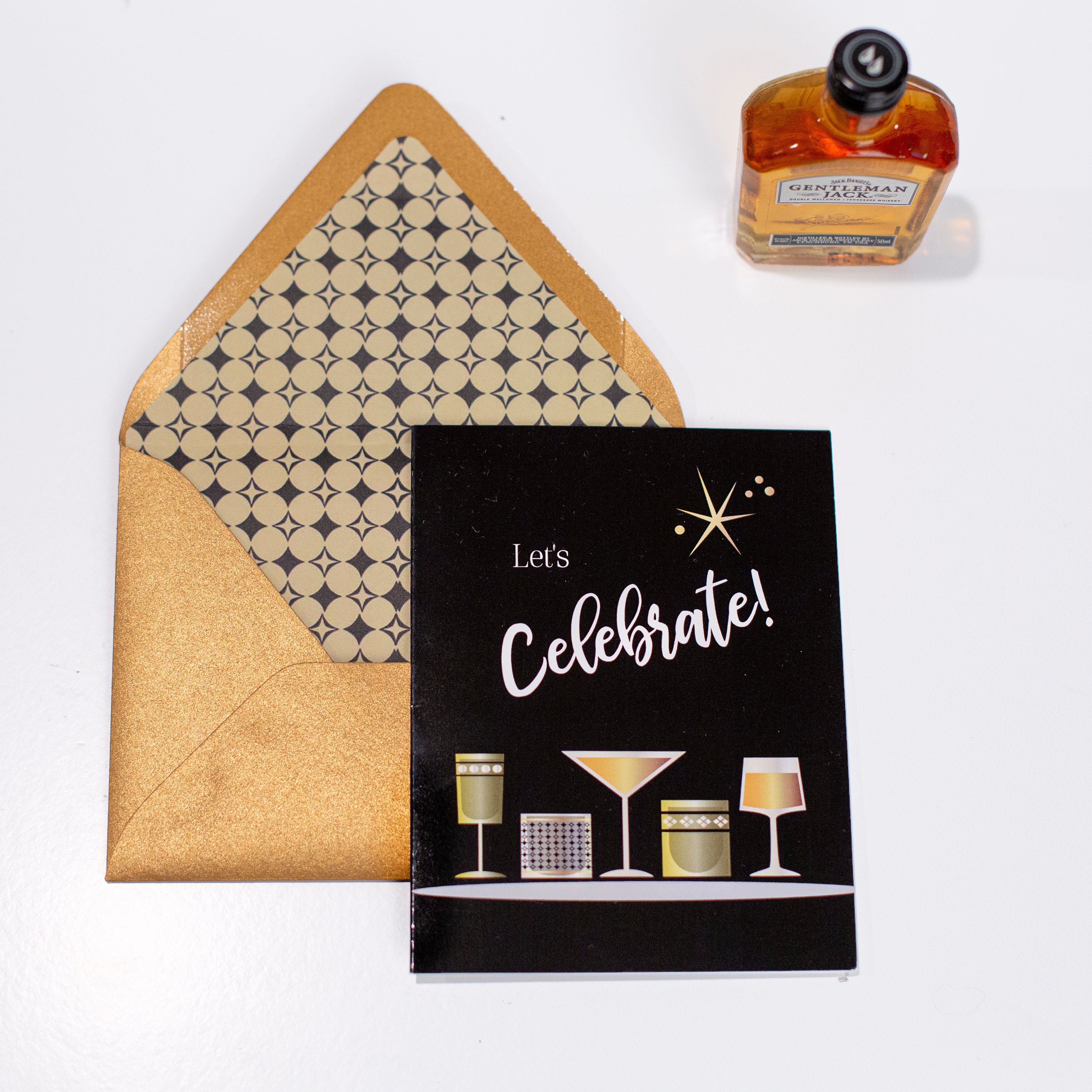 Vintage Cocktail Let's Celebrate Card - ModLoungePaperCompany
