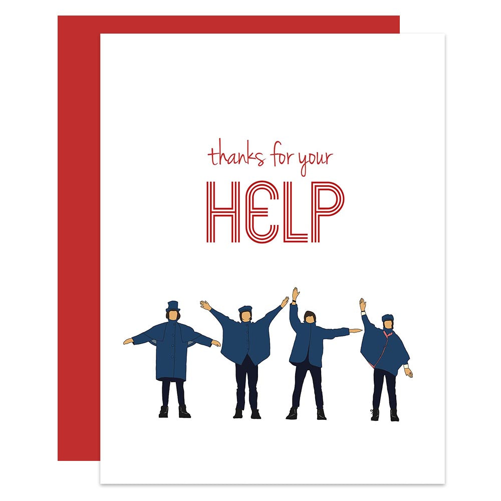 Beatles Thanks for your Help Greeting Card - ModLoungePaperCompany