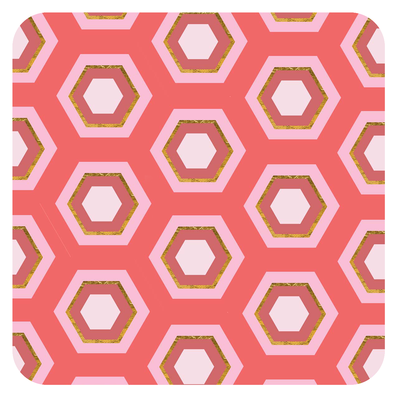 Pink Hexagon Coasters