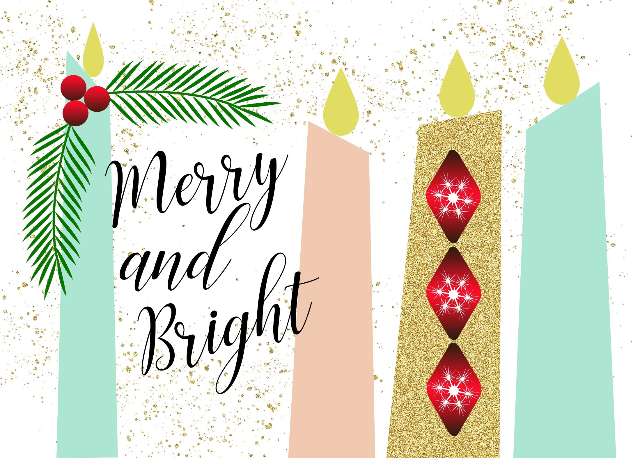 Candle Bright Holiday Greeting Card - ModLoungePaperCompany