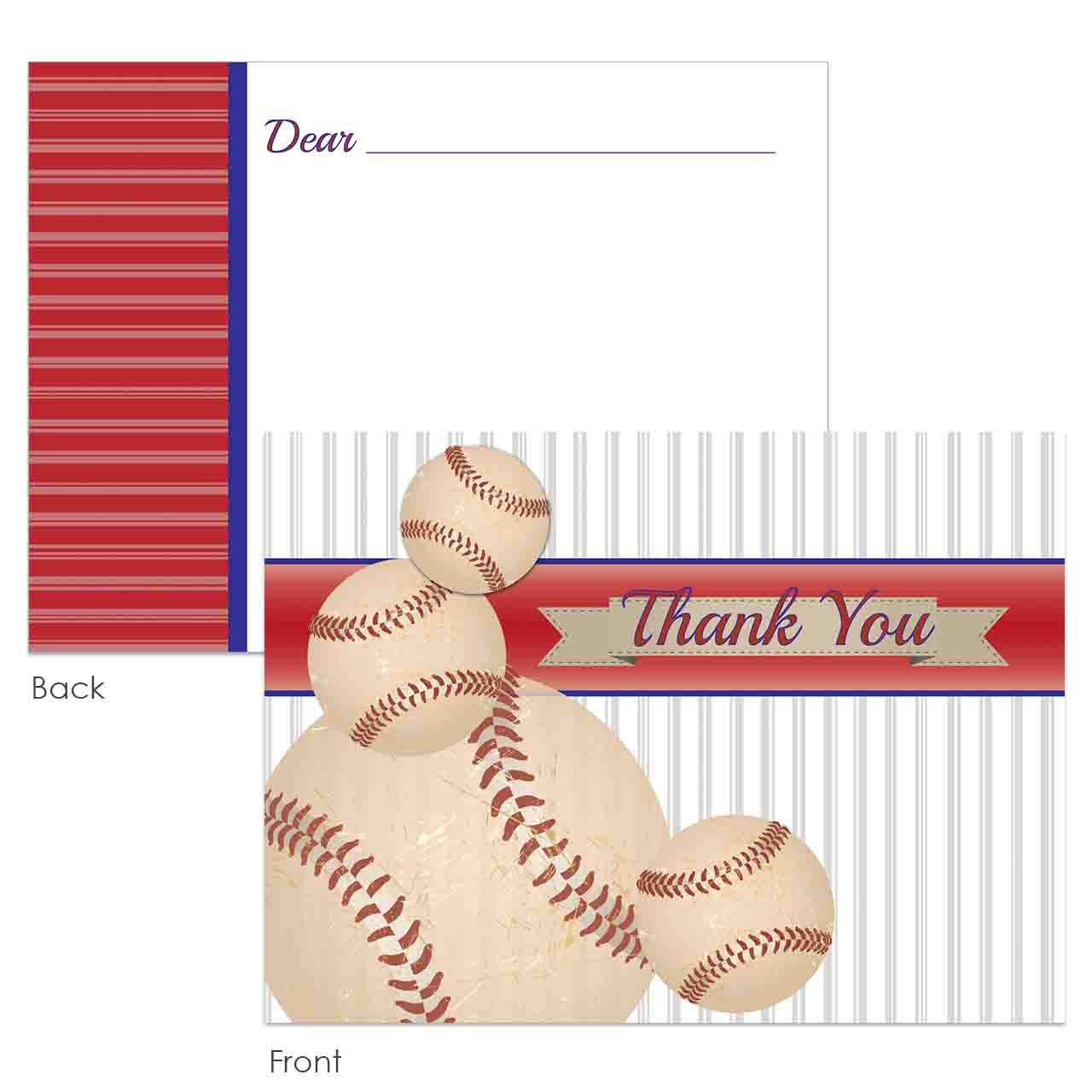 Vintage Baseball Thank You Card - ModLoungePaperCompany