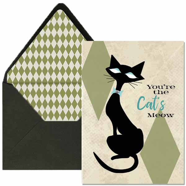 Cat's Meow Greeting Card - ModLoungePaperCompany