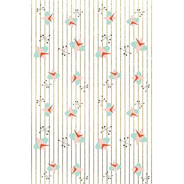 atomic cosmic stripe retro gift wrap ModLoungePaperCompany