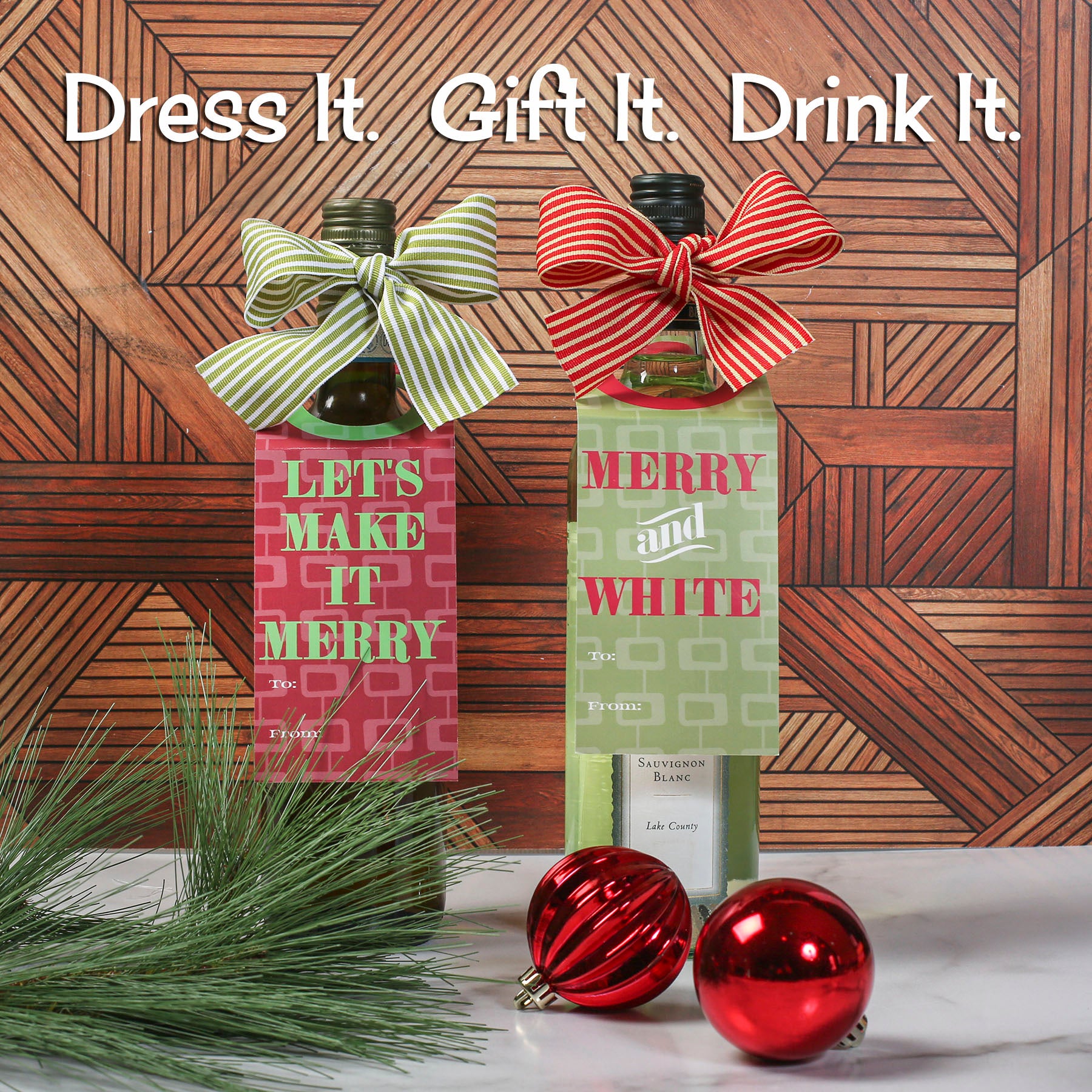 Make It Merry Holiday Wine Tag