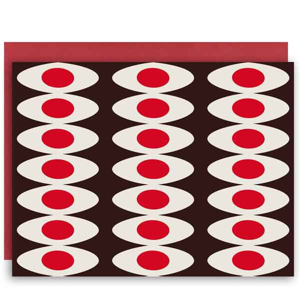 Mid Century Oval Pattern Notecard - ModLoungePaperCompany