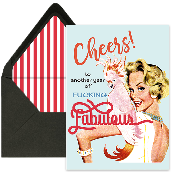 another year of fucking fabulous vintage birthday card