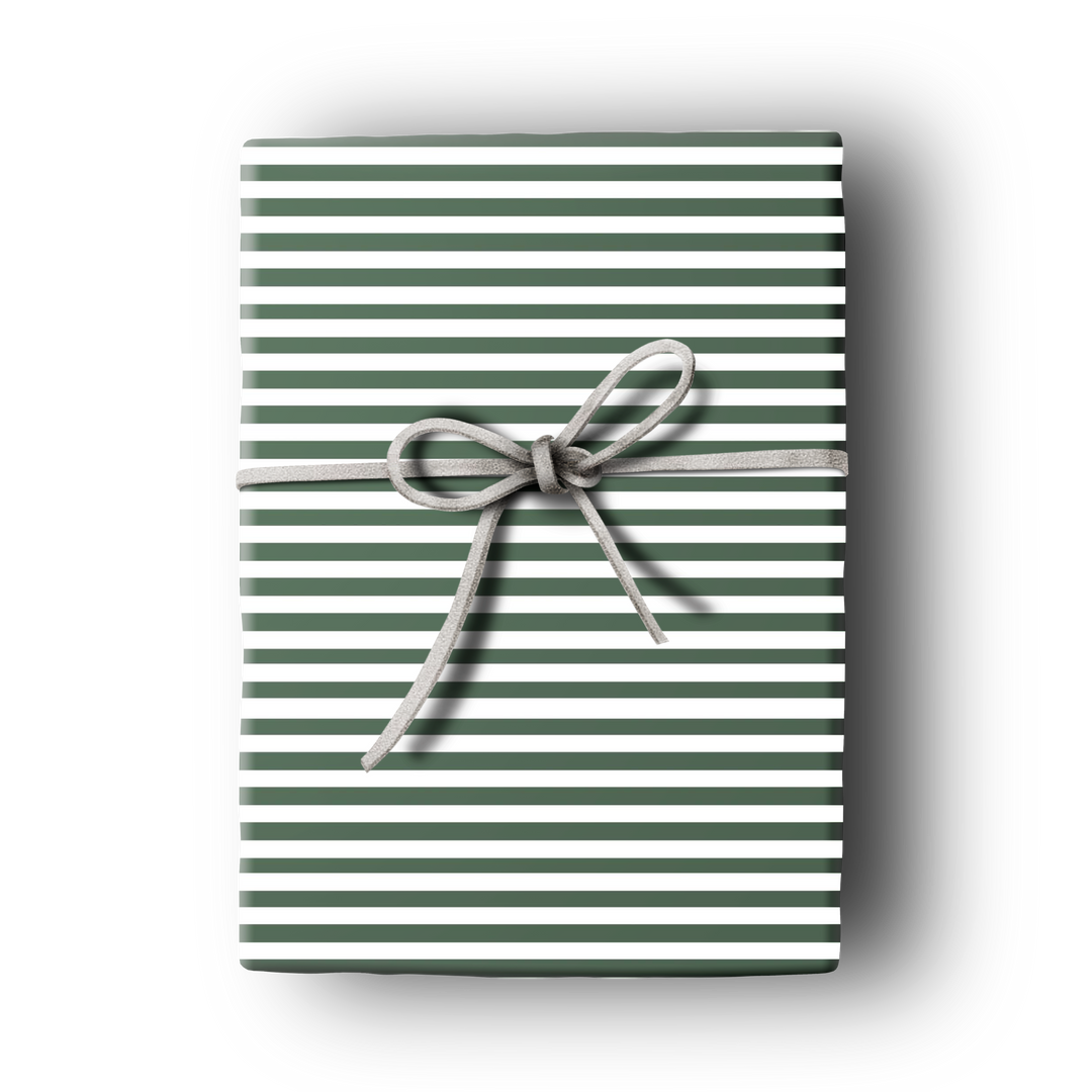 Green stripe gift wrap