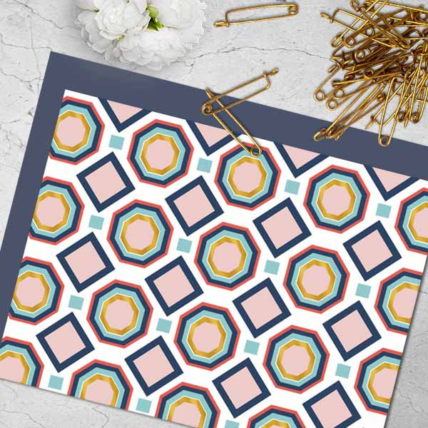 Hexagon Mid Century Modern Notecard - ModLoungePaperCompany