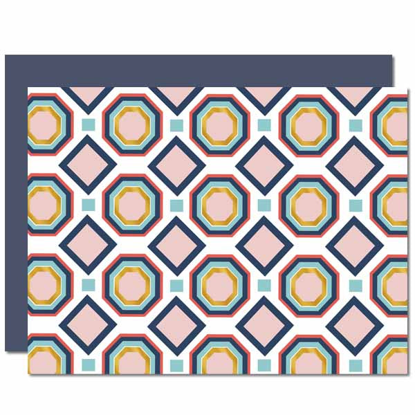 Hexagon Mid Century Modern Notecard - ModLoungePaperCompany