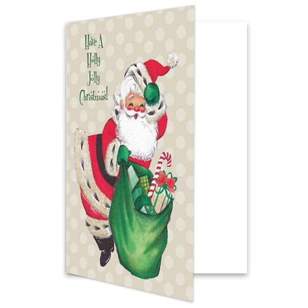 Holly Jolly Santa Greeting Card - ModLoungePaperCompany