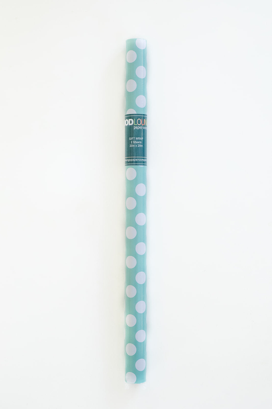 aqua blue polka dot gift wrap - 2 sheets per tube