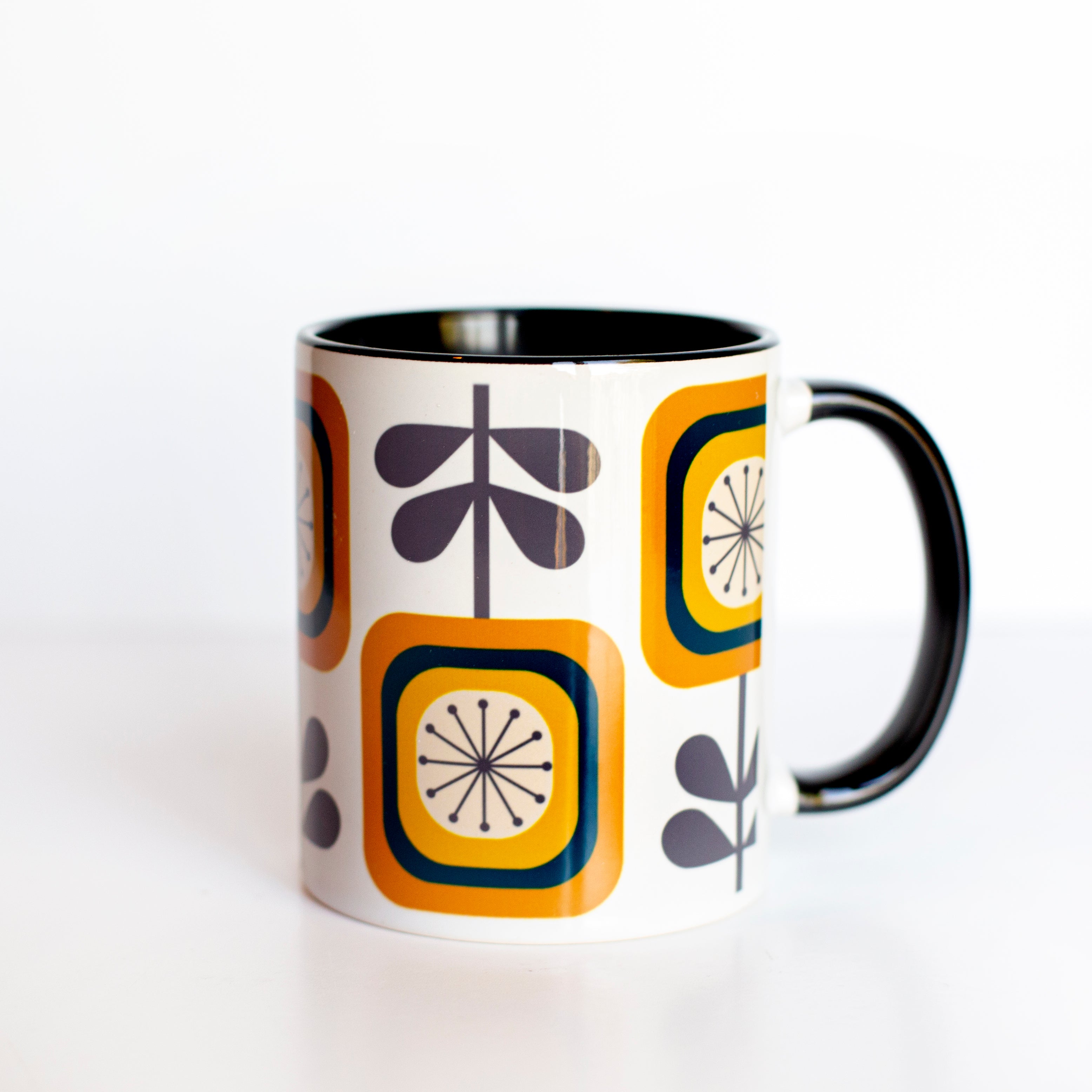 Sunflower Mid Century Modern Flower Coffee Mug