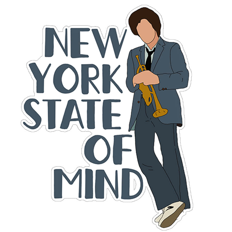 billy joel new york state of mind pop icon vinyl sticker for computer, notebook, water bottle