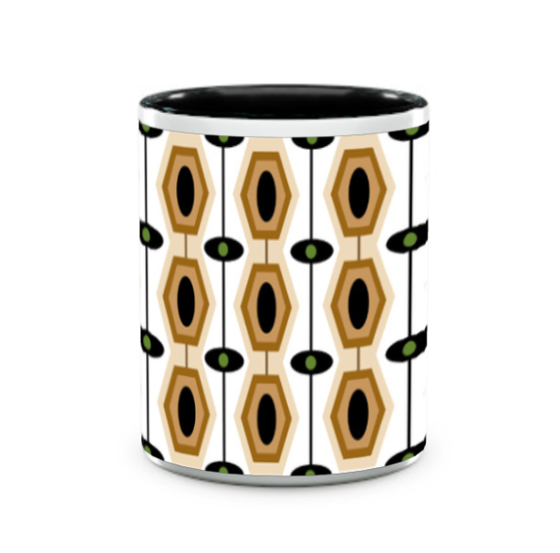 Long Hexagon Mid Century Modern Coffee Mug