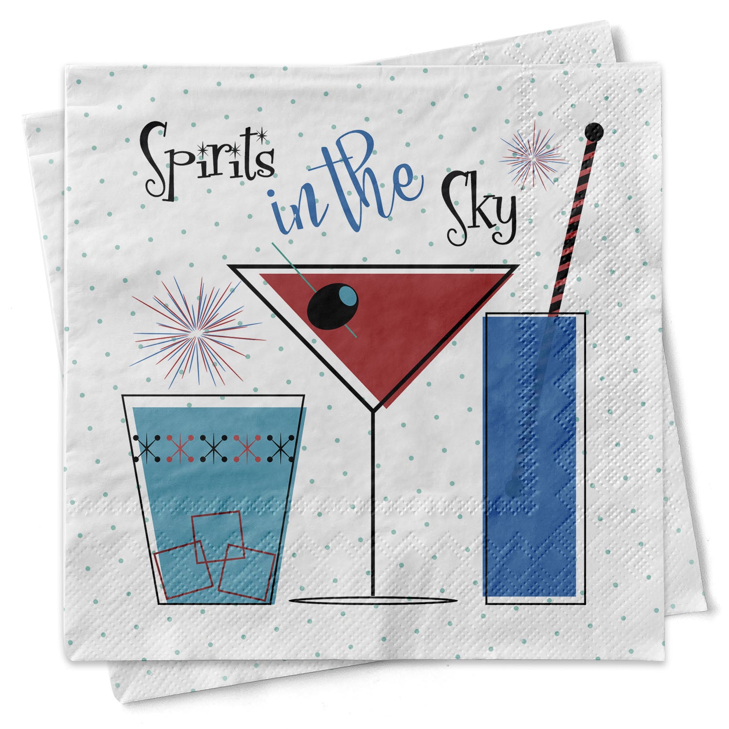 Spirits in the Sky Cocktail Beverage Napkin