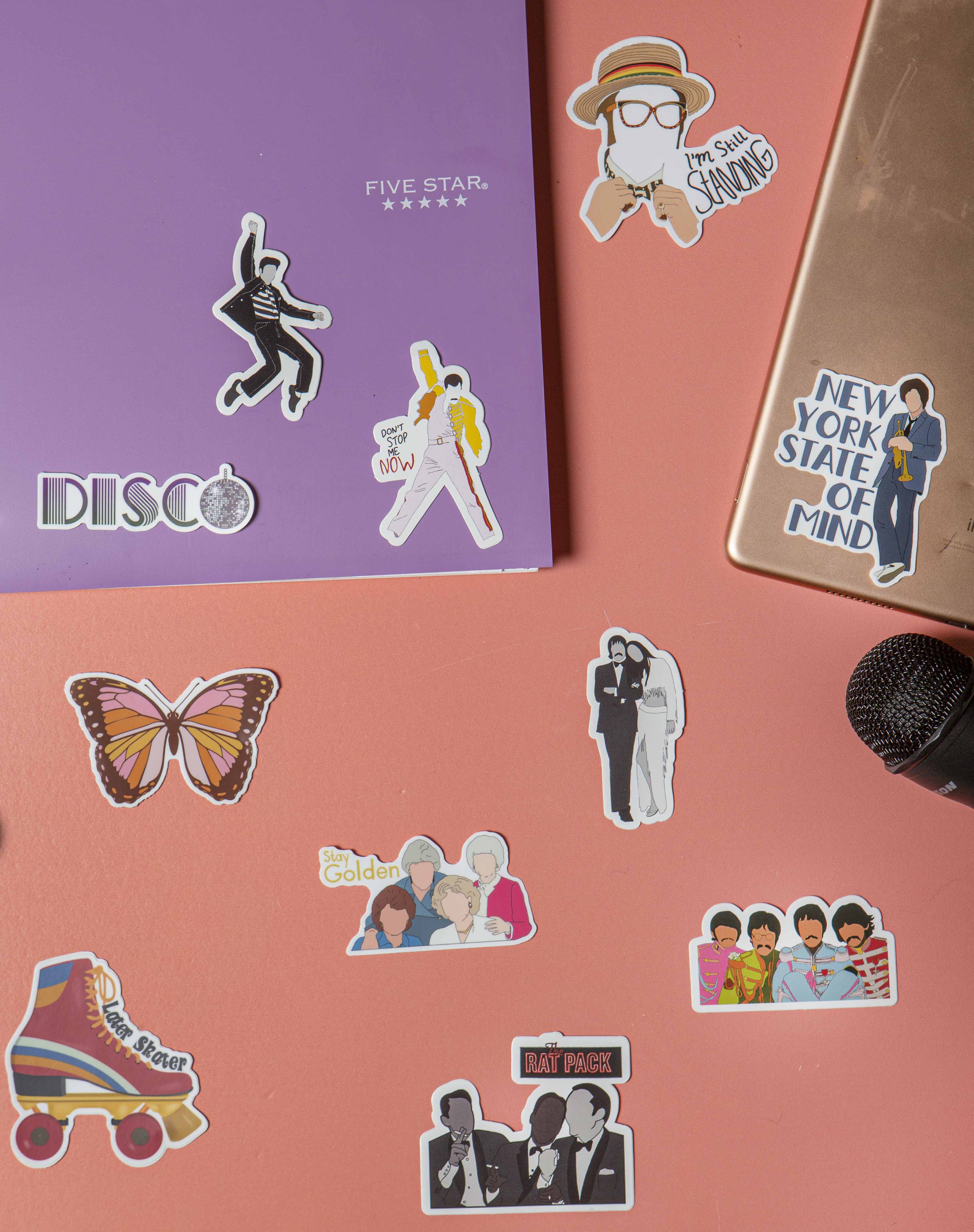 Pop Icon vinyl stickers Perfect decor for a water bottle, notebook, computer and more. 