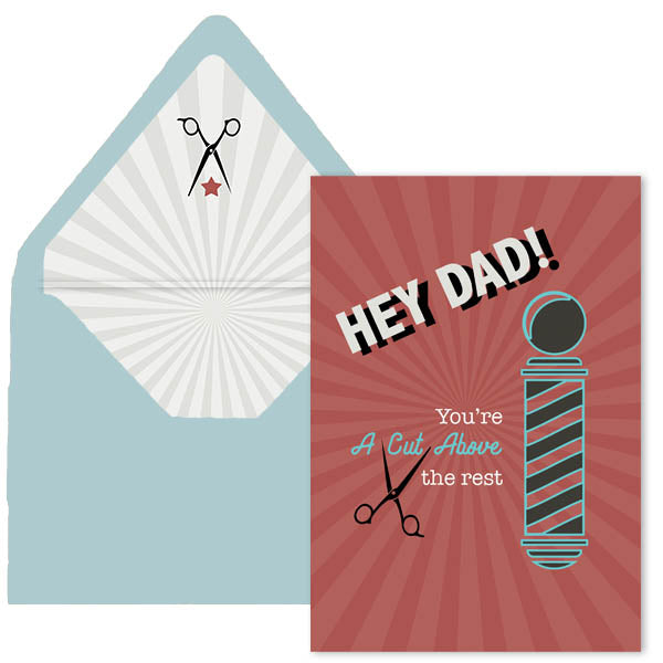 a cut above vintage Barbershop dad birthday or Fathers Day Card