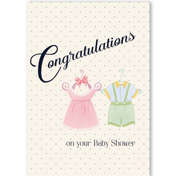 Vintage Baby Boy and Girl Shower Card - ModLoungePaperCompany