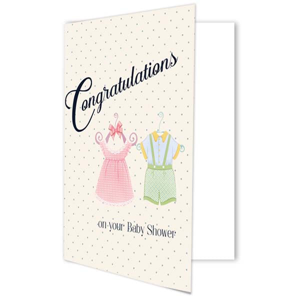 Vintage Baby Boy and Girl Shower Card - ModLoungePaperCompany