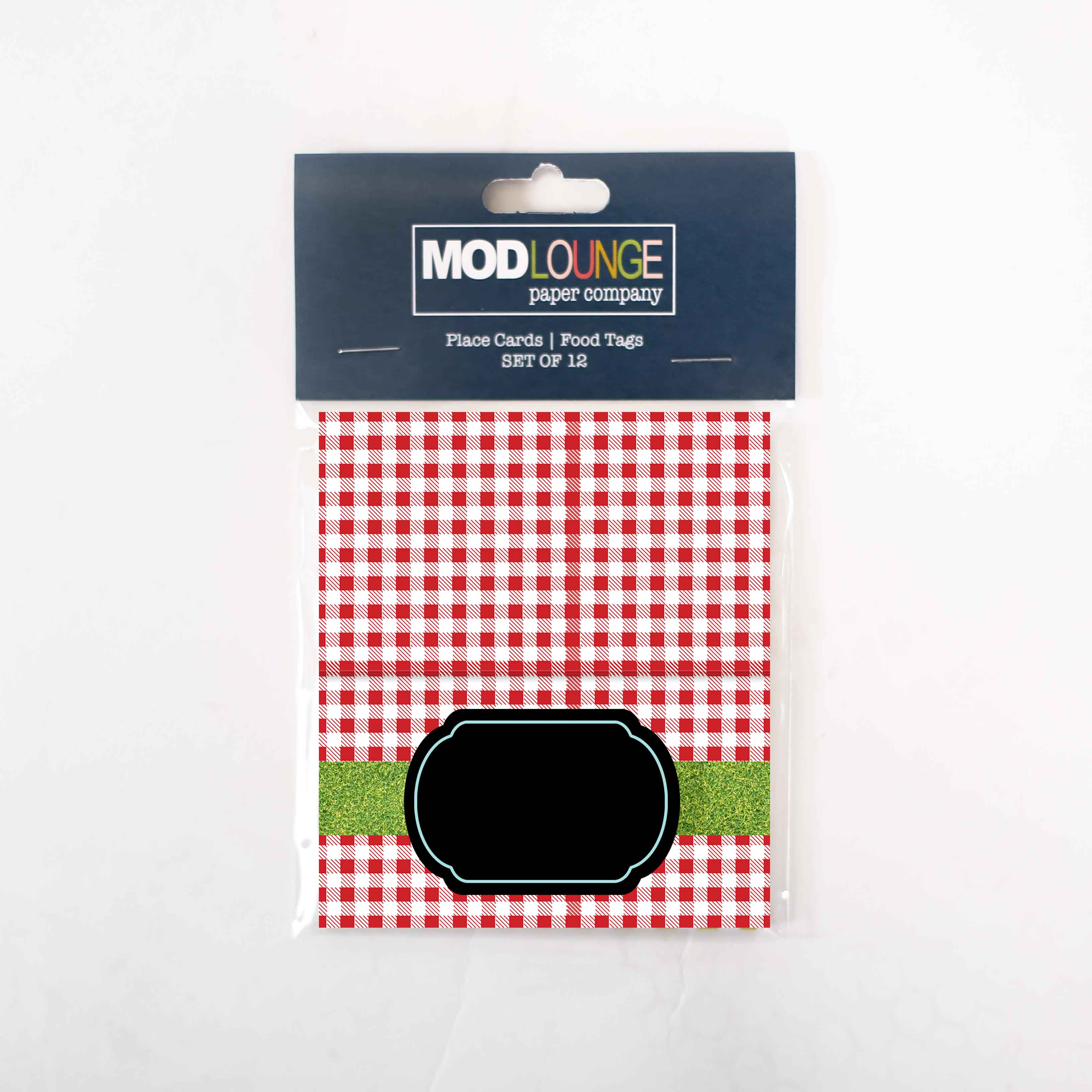 BBQ Buns Checked Place cards - ModLoungePaperCompany