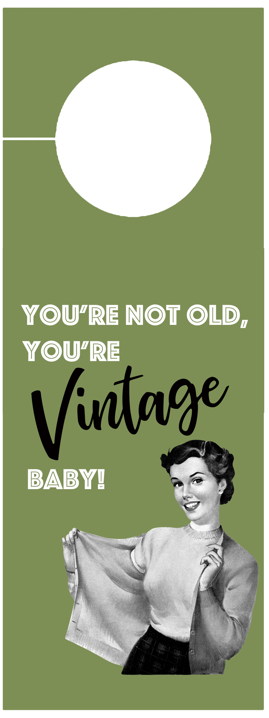 Vintage Baby Funny Housewife Wine Tag
